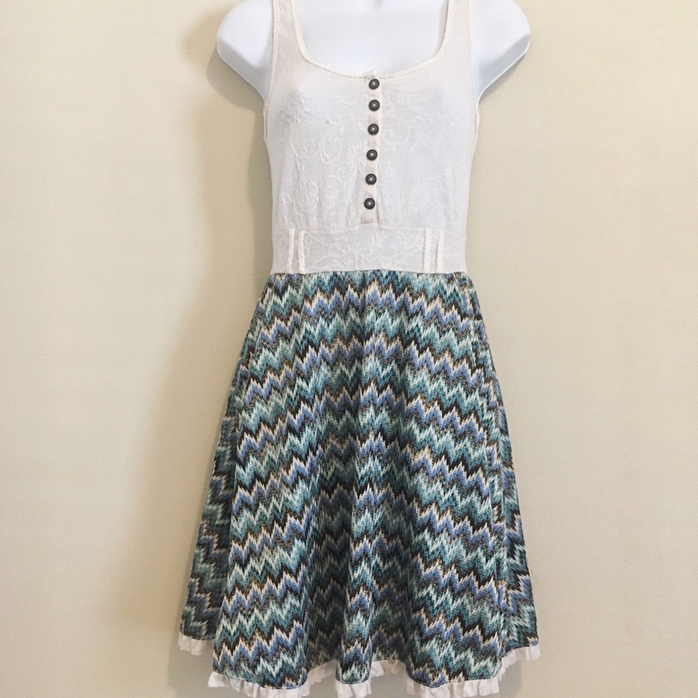 Free People Knit Lace Chevron Dress Small